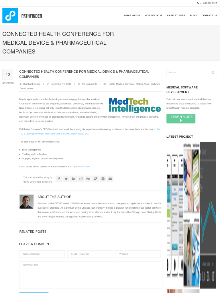 Connected Health Conference for Medical Device & Pharmaceutical